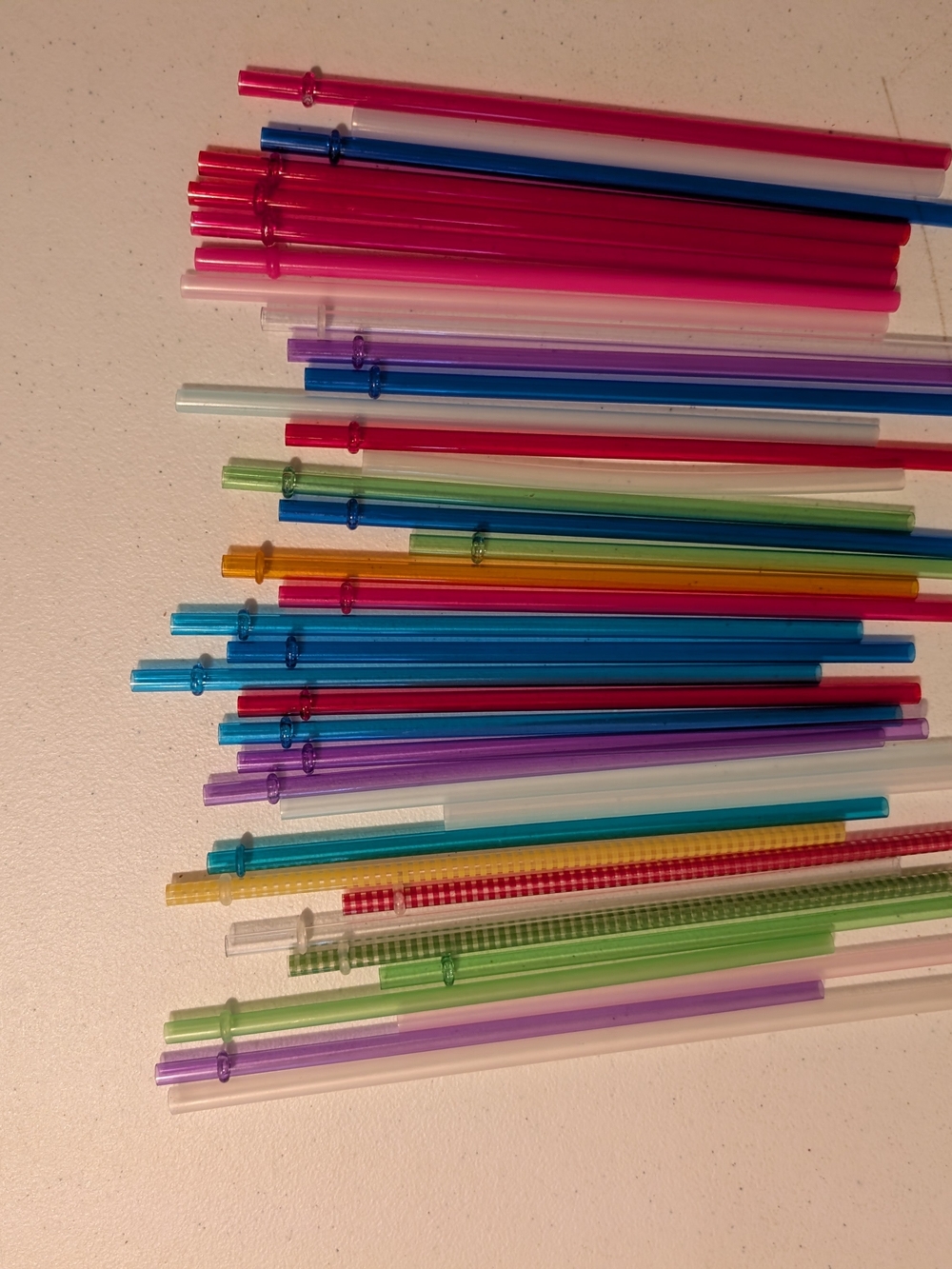 Colorful Plastic Drinking Straws - Assorted Bright Colors
